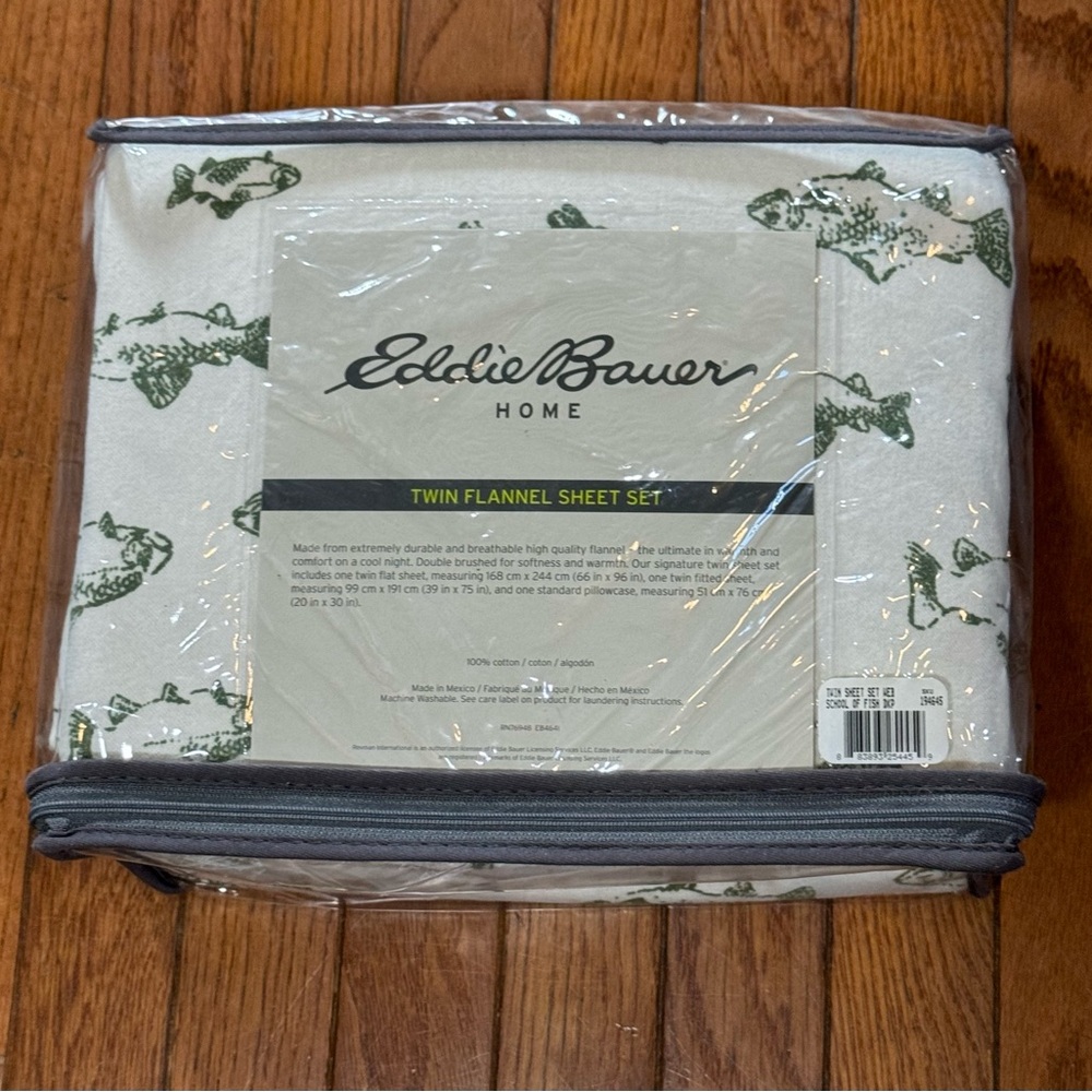 Eddie Bauer Twin Sheet Set School Of Fish 100% Cotton 3 Piece Sheets Pillowcase